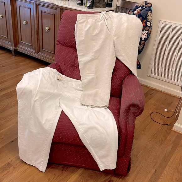 Linen vacation slacks, XL Men’s, 29 lengths-one white and one khaki - Picture 1 of 7